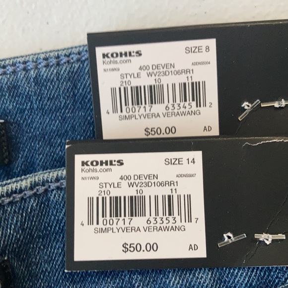 Simply Vera Vera Wang straight power stretch jean with side stripe size 6 or 14 - Picture 16 of 17